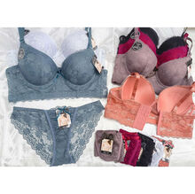 ensembles lingerie bonnet D : Soutien-gorge à armatures et mousse + culotte élégante