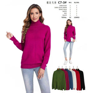 Pull femme col roulé chaud