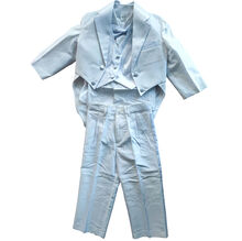 Costume de cérémonie enfant 5 pièces : pantalon, veste, gilet, chemise et nœud papillon