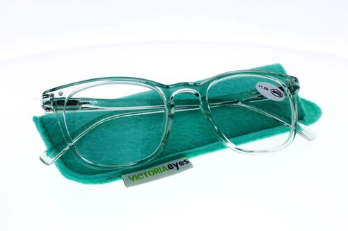 Lunettes de Lecture Victoria Capri Vert  translucide forme rectangulaire