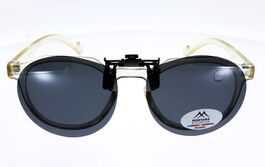 CLIP MONTANA C10 Sur-lunettes Gris Ronde polarisé universel et relevable,