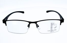 Lunettes de lecture loupe Demi monture VISION CLUB BOBY Gris Métal , Verres dégressifs & Photochromiques