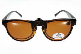 CLIP MONTANA C6B  Sur-lunettes Marron avec verres polarisées concues pour les lunettes en plastique et métal