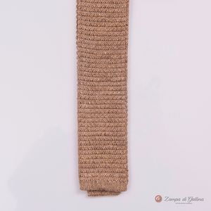 Cravatta tricot beige Calabrese 1924 lino e seta